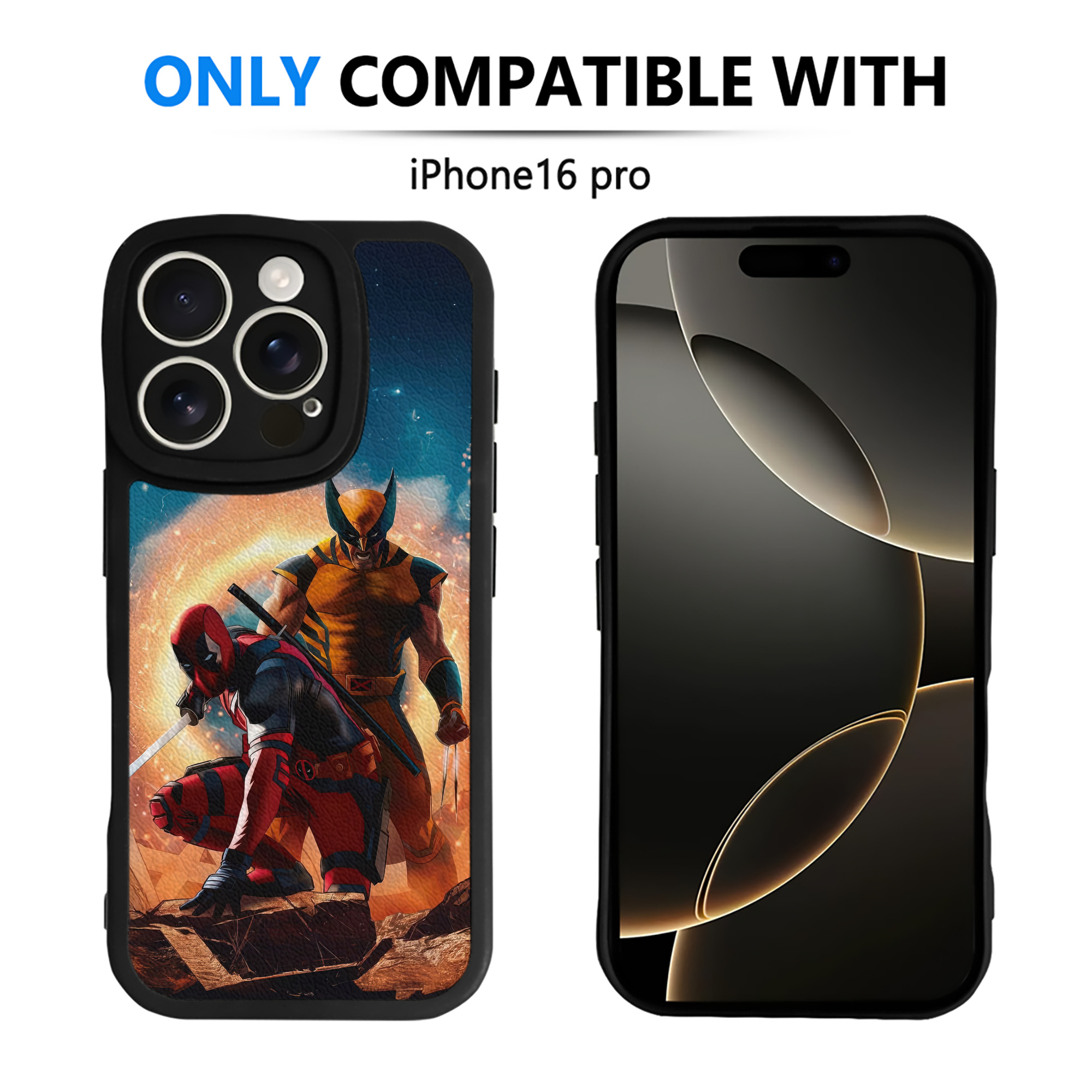 （画像用） Deadpool デッドプール 【iPhone 16シリーズ対応】シリコンスマホケース（レザー調） 材質：シリコン